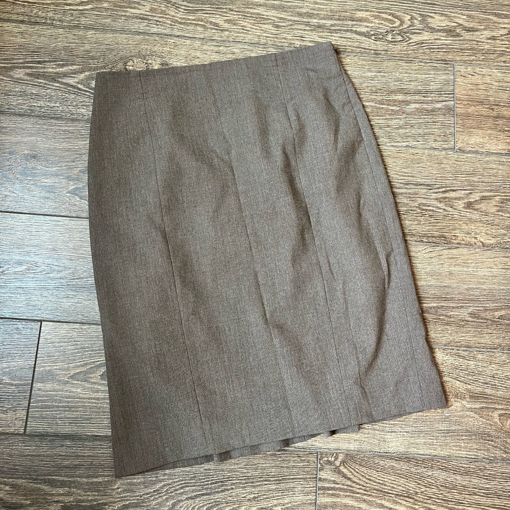 Ann Taylor Knee Length Pencil Skirt Brown/Tan